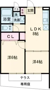 ビタミンテラス上筒井【1階】の間取り