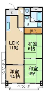 メナール香里園【1階】の間取り