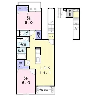ラフォーレ古ヶ崎【2階】の間取り