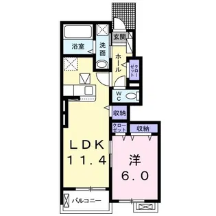 ラポール伊賀【1階】の間取り