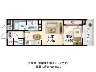 FLAX十日市【6階】の間取り