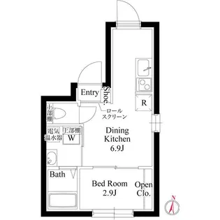 CASA GRAZIE 西大島【1階】の間取り