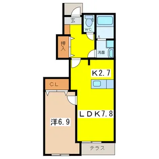 クレスト【1階】の間取り