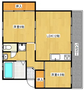 ユートピア葛原【2階】の間取り