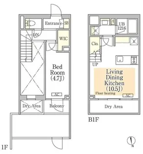 イプセ神楽坂【1階】の間取り