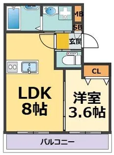 フルール甲子園【3階】の間取り