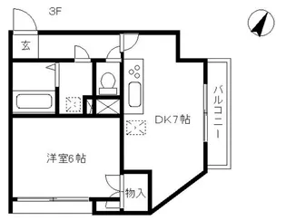 サクセスビル(マンスリーマンション)【2階】の間取り