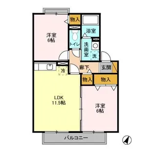 クレアール B【1階】の間取り