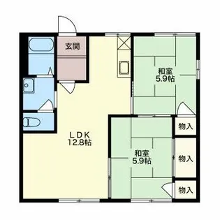 シーサイド若宮A【1階】の間取り