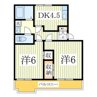 パールハイツ小林II【1階】の間取り