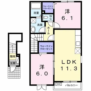 徳島県小松島市金磯町【アパート】の間取り