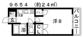 キャッスル山村B棟【4階】の間取り