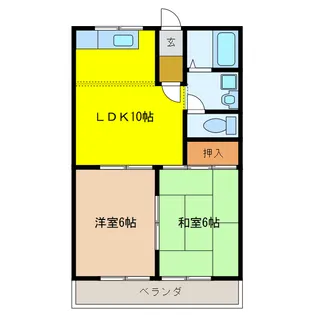 岐阜県揖斐郡揖斐川町三輪【アパート】の間取り