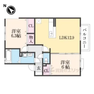 コンフォール・ヴィラD棟【2階】の間取り