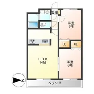 アメニティフラットII【2階】の間取り