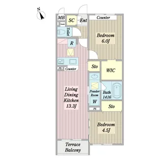 エールドゥヴィ【1階】の間取り