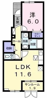 1LDKの間取り画像