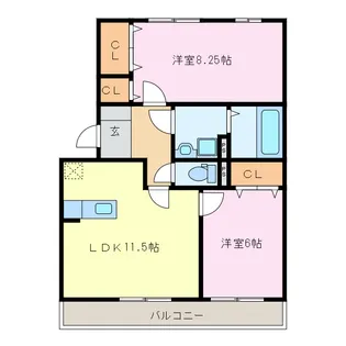 リシェス【1階】の間取り