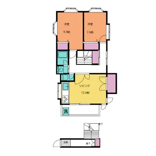 大谷口コーポ【2階】の間取り