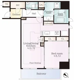 東京都中央区築地2【マンション】の間取り