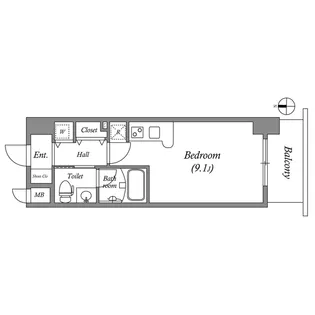 ISM谷町六丁目【9階】の間取り