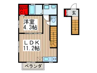 グリュネハイムII【2階】の間取り