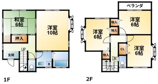 千葉県東金市二之袋【一戸建】の間取り