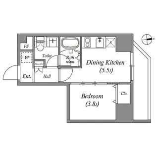 クオリタス浅草橋【5階】の間取り