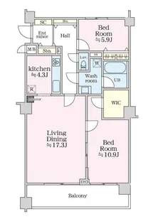 東京都渋谷区東3【マンション】の間取り