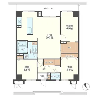 アパガーデンパレスなかしん【7階】の間取り