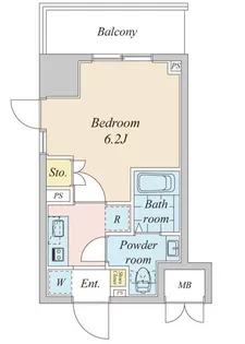 プラウドフラット神楽坂II【7階】の間取り