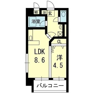 ライズ上通【1階】の間取り
