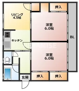 洗切荘【2階】の間取り