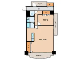茶臼山ハイツ【5階】の間取り