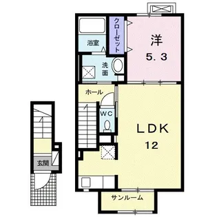 ル ソレイユ【2階】の間取り