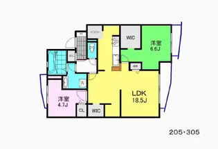 ビューハウス依佐美【3階】の間取り