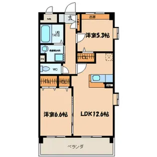 ウイングヒルズ参番館【3階】の間取り