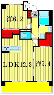 プレシャスタワー柏【6階】の間取り