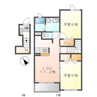 コンフォート江松II【2階】の間取り