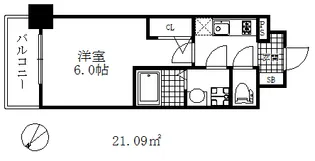 エスリード神戸兵庫駅アクアヴィラ【2階】の間取り