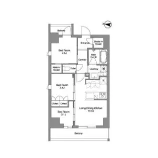BPRレジデンス東日暮里【9階】の間取り