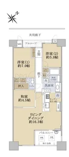 リバーガーデンコスモスクエア【3階】の間取り