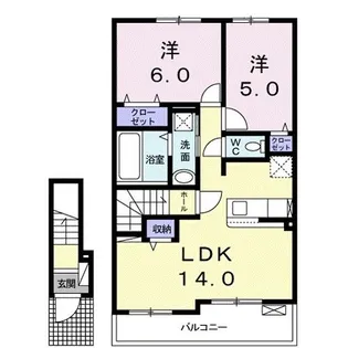 コーポ 秋桜【2階】の間取り
