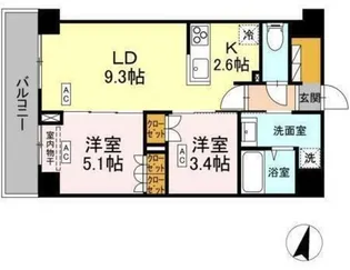 ロイジェント西新井【6階】の間取り