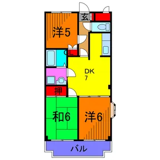 フラワーフィールドマンション【2階】の間取り