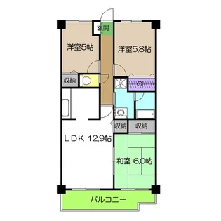 クレスト【6階】の間取り