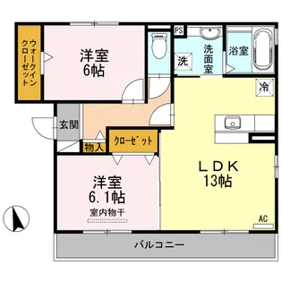 カーサフェリス【2階】の間取り