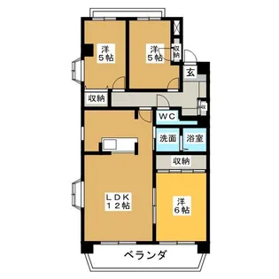 ガーデンコート元八事【3階】の間取り