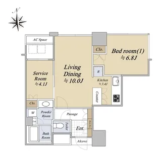 シティタワー西梅田【10階】の間取り