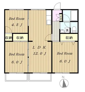 グリーンコーポ金田14号棟【1階】の間取り